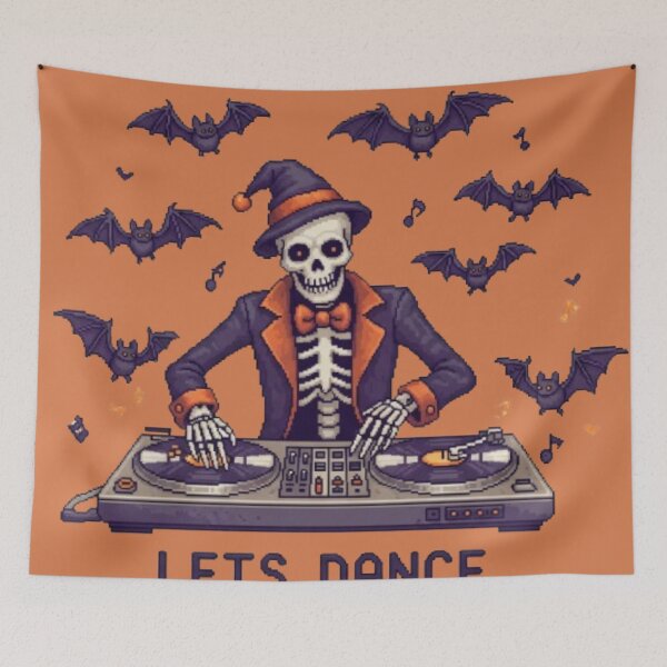 Item preview, DJ skeleton lets Dance  designed and sold by veejiras.