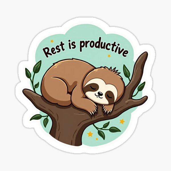 Item preview, Sticker : Rest is Productive designed and sold by RogueDoodles.