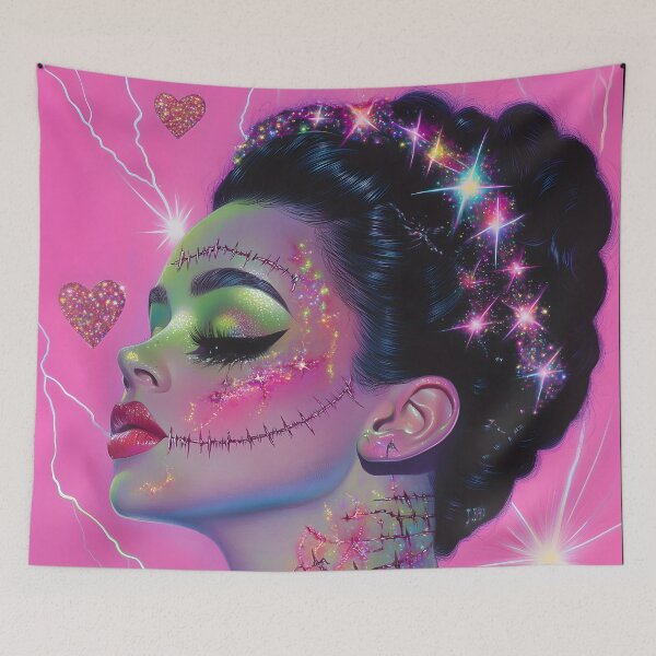 Item preview, Glam Frankenstein Bride Sparkly Pink Horror  designed and sold by Starcrimedesign.