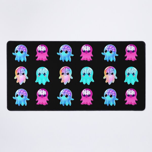Item preview, Cute Colorful Glowing Alien With Big Brain Sticker Pack designed and sold by toothsomecat.