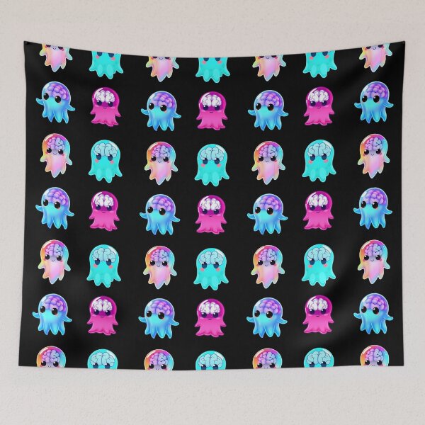 Item preview, Cute Colorful Glowing Alien With Big Brain Sticker Pack designed and sold by toothsomecat.