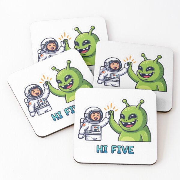 Item preview, HI Five astronaut and alien  designed and sold by veejiras.