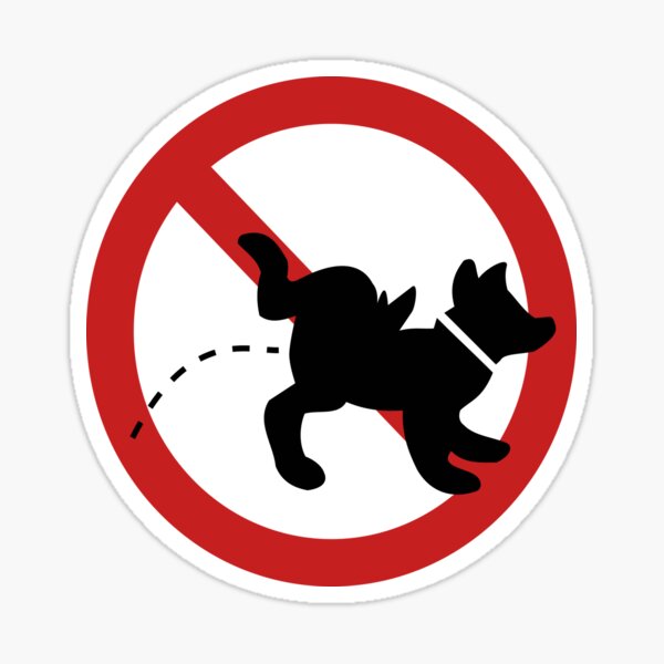 No Dog Peeing Sign Sticker