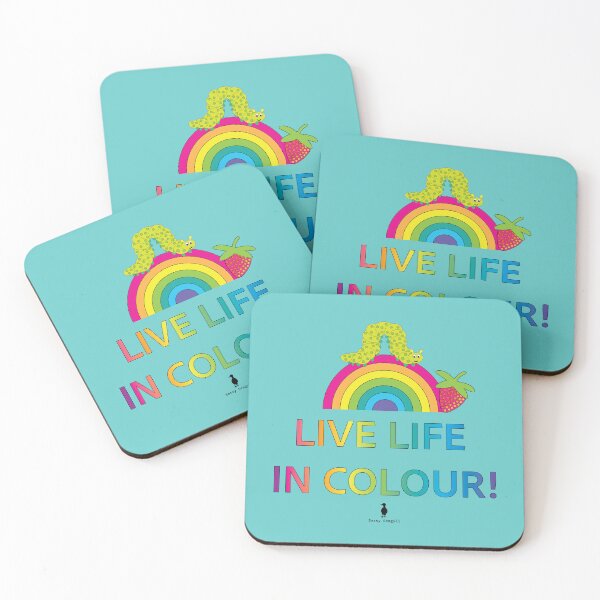 Item preview, Live Life In Colour - Stickers, Cushions, Coasters, Cards & Art Prints designed and sold by DLDesignHouse.