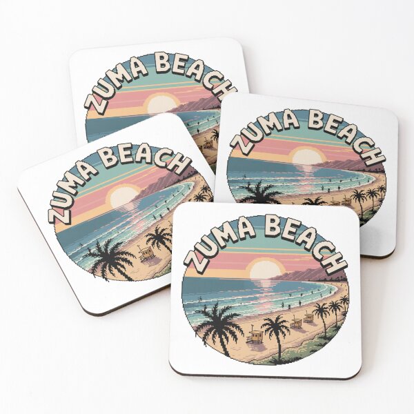 Aperçu de l'œuvre Coucher de soleil pixelisé à Zuma Beach, Californie créée et vendue par CircinusStore.