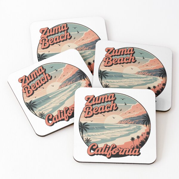 Aperçu de l'œuvre Design rétro du coucher de soleil à Zuma Beach, Californie créée et vendue par CircinusStore.