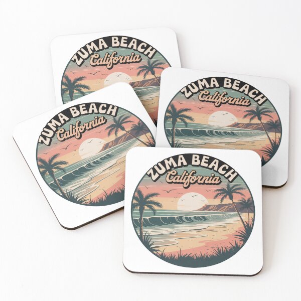 Aperçu de l'œuvre Coucher de soleil vintage à Zuma Beach, Californie créée et vendue par CircinusStore.