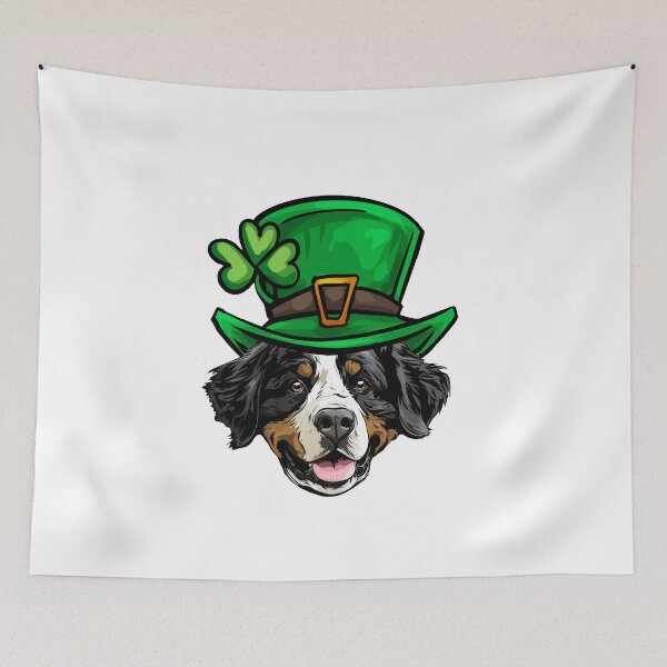 Aperçu de l'œuvre St Patricks Day Bernese Mountain Dog Berner créée et vendue par whyitsme.