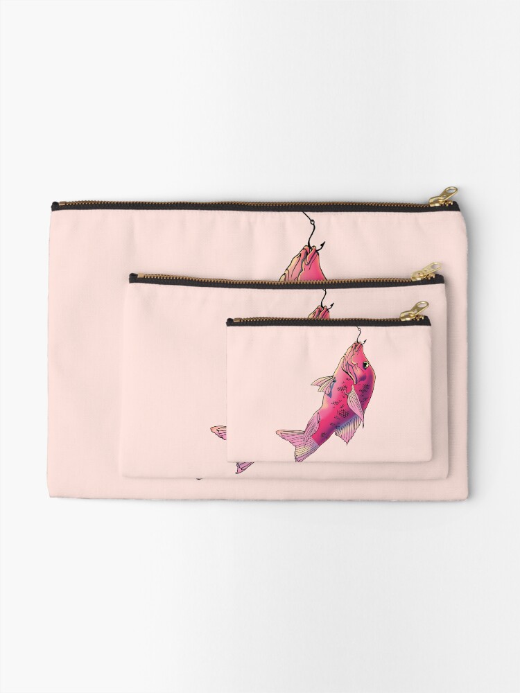 Thumbnail 2 of 4, Zipper Pouch, Pink fish, fish designed and sold by CecyLL.