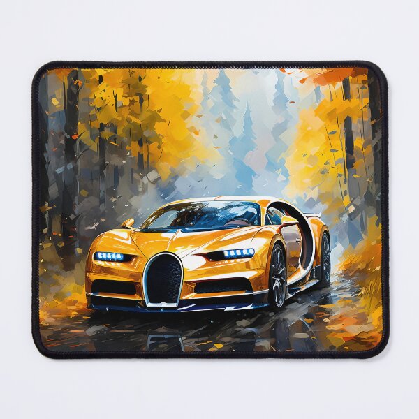 Item preview, Golden Supercar Driving Through Autumn Forest Scene designed and sold by RevUpDesign.