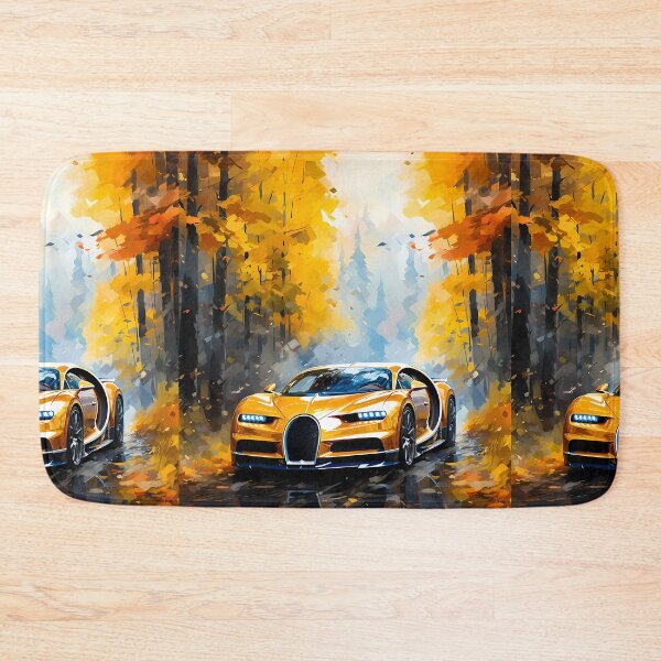 Item preview, Golden Supercar Driving Through Autumn Forest Scene designed and sold by RevUpDesign.
