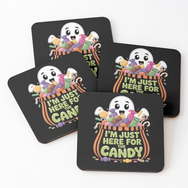 Item preview, I’m Just Here for the Candy – Cute Halloween Ghost with Candy Bucket designed and sold by WikaKowalczyk.