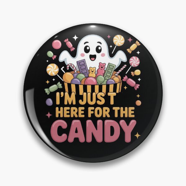 Item preview, I’m Just Here for the Candy – Cute Halloween Ghost with Candy Bucket designed and sold by WikaKowalczyk.