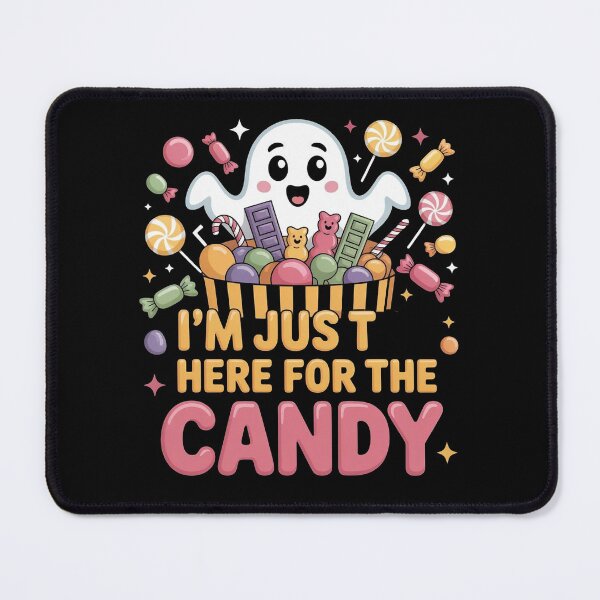 Item preview, I’m Just Here for the Candy – Cute Halloween Ghost with Candy Bucket designed and sold by WikaKowalczyk.