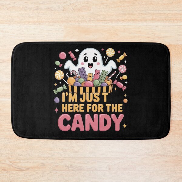 Item preview, I’m Just Here for the Candy – Cute Halloween Ghost with Candy Bucket designed and sold by WikaKowalczyk.