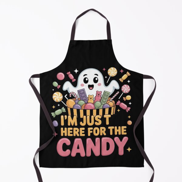 Item preview, I’m Just Here for the Candy – Cute Halloween Ghost with Candy Bucket designed and sold by WikaKowalczyk.