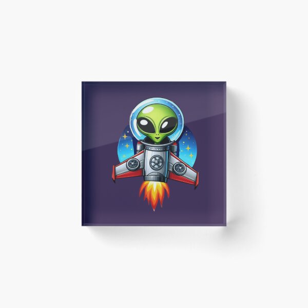 Item preview, Alien Space Explorer – Cartoon Rocket designed and sold by Myra365Art.