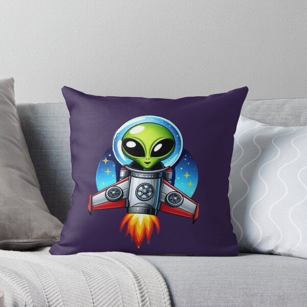 Item preview, Alien Space Explorer – Cartoon Rocket designed and sold by Myra365Art.