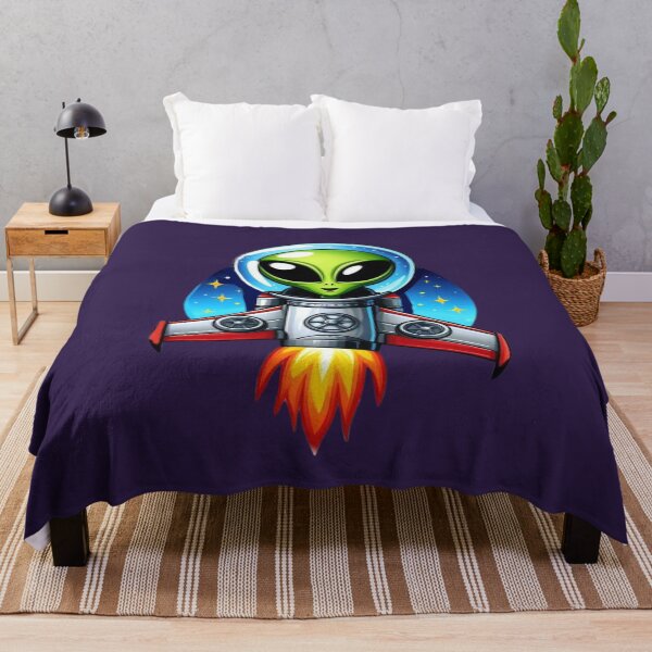 Item preview, Alien Space Explorer – Cartoon Rocket designed and sold by Myra365Art.
