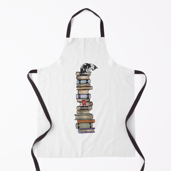 Item preview, Cat Sitting on TALL Stack of Books, Freehand Illustration designed and sold by JoyfulWhimsy.