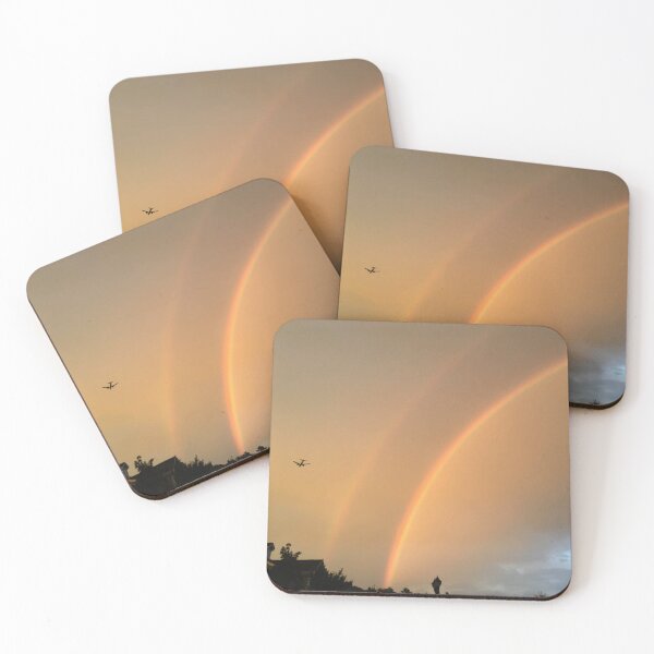 Item preview, Airplane Flying Over Double Rainbow designed and sold by ShutterbugBttns.