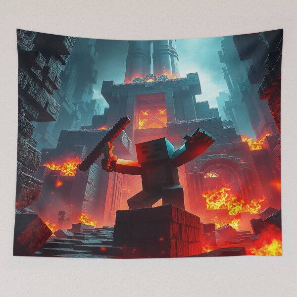 Item preview, The End Beckons – Ender Dragon Dark Fantasy Poster designed and sold by Thompika.