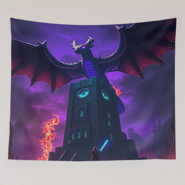 Item preview, The End Beckons – Ender Dragon Dark Fantasy Poster designed and sold by Thompika.