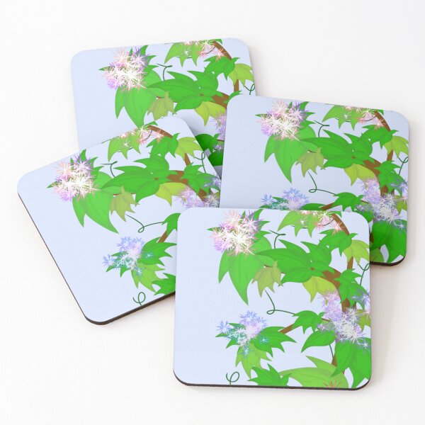 Item preview, Sparkling Garden Bloom – Digital Leaf & Star Flower Art designed and sold by JJMasters.