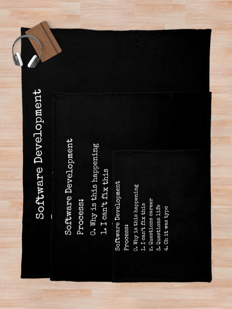 Thumbnail 5 of 6, Throw Blanket, Software development process Programmer funny coding coder designed and sold by snowry.