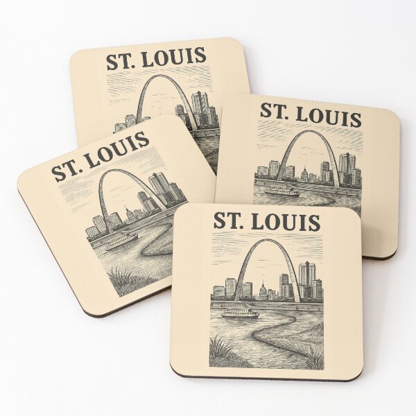 Item preview, St. Louis Riverfront Illustration designed and sold by Rue Market.