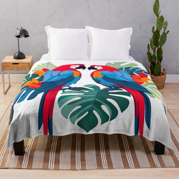 Item preview, cheese plant, parrots, botanical, house plant designed and sold by TrueArtVibes.