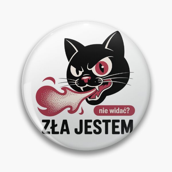 Item preview, Nie widac? Zła jestem - śmieszna koszulka po polsku z kotkiem - funny cat T-shirt with polish text designed and sold by ToMyPolacy.