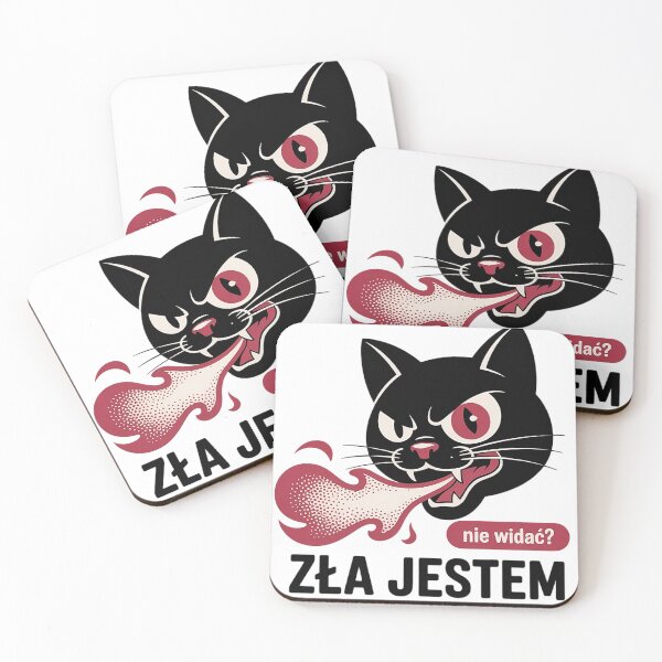 Item preview, Nie widac? Zła jestem - śmieszna koszulka po polsku z kotkiem - funny cat T-shirt with polish text designed and sold by ToMyPolacy.
