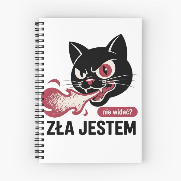 Item preview, Nie widac? Zła jestem - śmieszna koszulka po polsku z kotkiem - funny cat T-shirt with polish text designed and sold by ToMyPolacy.