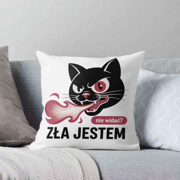 Item preview, Nie widac? Zła jestem - śmieszna koszulka po polsku z kotkiem - funny cat T-shirt with polish text designed and sold by ToMyPolacy.