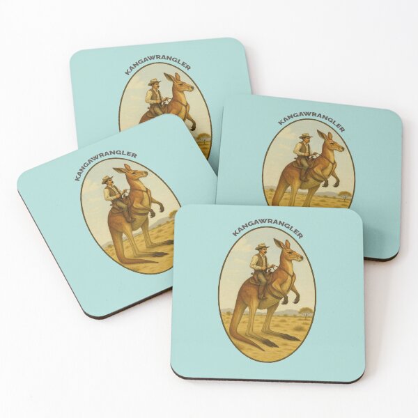 Item preview, Vintage Outback Cowboy Riding on the Back of a Giant Kangaroo URM designed and sold by urmaddad.