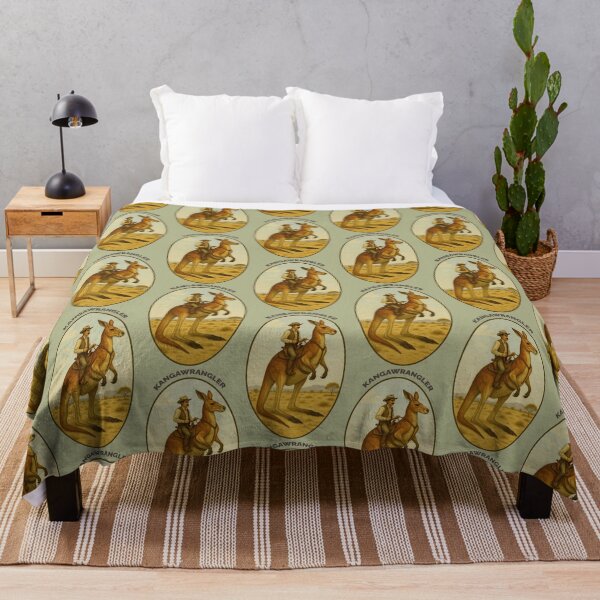 Item preview, Vintage Outback Cowboy Riding on the Back of a Giant Kangaroo URM designed and sold by urmaddad.
