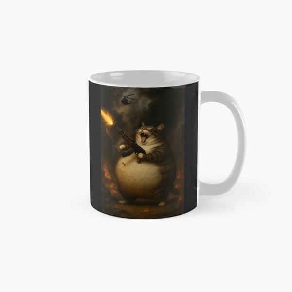 Item preview, Fat Cat Shooting the sky with an AK47 designed and sold by CoolestShirtss.