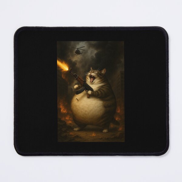 Item preview, Fat Cat Shooting the sky with an AK47 designed and sold by CoolestShirtss.