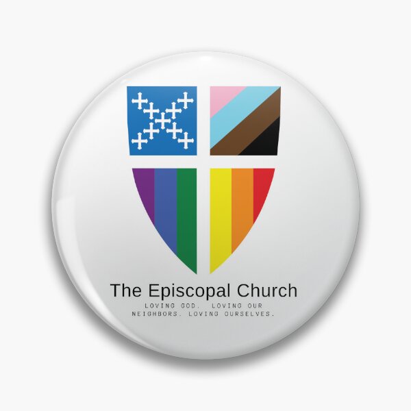 Aperçu de l'œuvre Loving - Pride Shield - The Episcopal Church  créée et vendue par Canterbury Episcopal Campus Ministry at Texas Tech University .