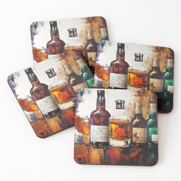 Item preview, Celebrate the Art of Whisky - Elegant Bottle Collection Glowing with Rich Colors and Light designed and sold by OlfactoART Studio.