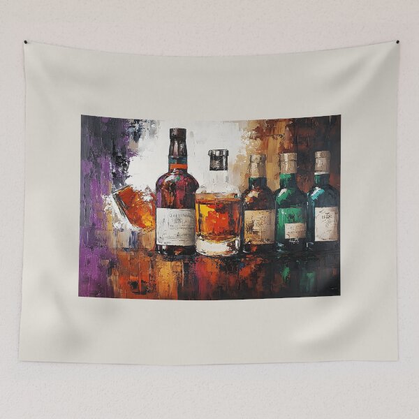 Item preview, Celebrate the Art of Whisky - Elegant Bottle Collection Glowing with Rich Colors and Light designed and sold by OlfactoART Studio.