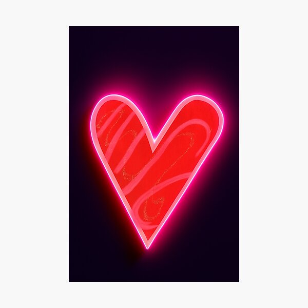 Item preview, Neon Glow Heart – Radiant Red and Pink Illustration designed and sold by Pacika.