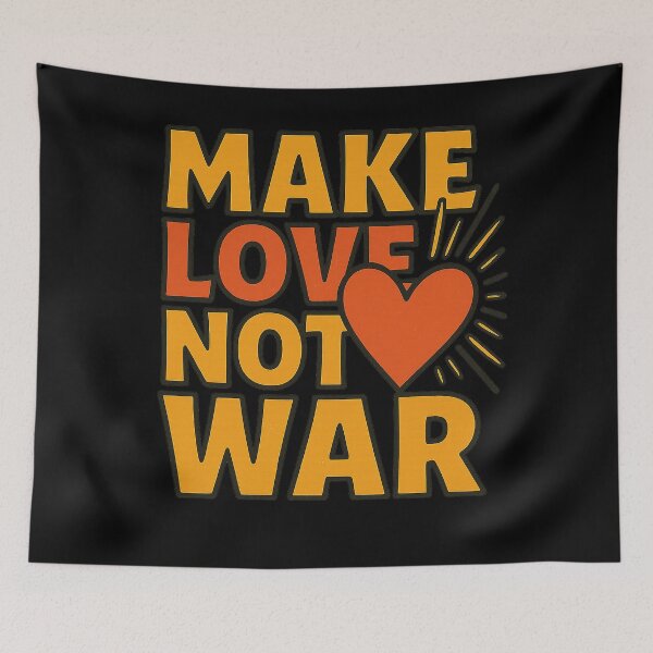 Item preview, Peace Over War – Retro Love Statement designed and sold by ArcadiaSilence.