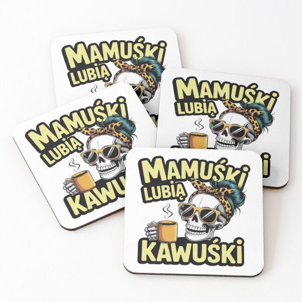 Item preview, Mamuśki lubią kawuski - szkielet w okularach pije kawę- śmieszna koszulka po polsku  designed and sold by ToMyPolacy.