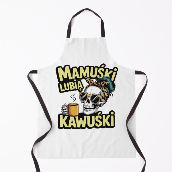 Item preview, Mamuśki lubią kawuski - szkielet w okularach pije kawę- śmieszna koszulka po polsku designed and sold by ToMyPolacy.