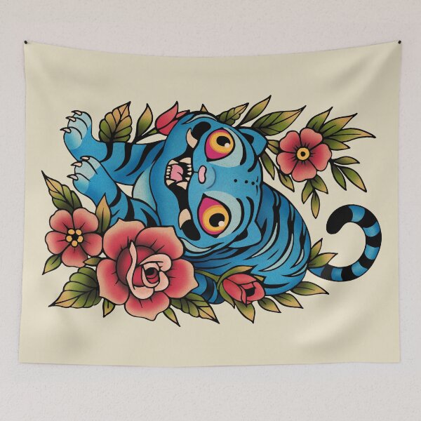 Item preview, Korean Blue Tiger Tattoo designed and sold by Ellador.