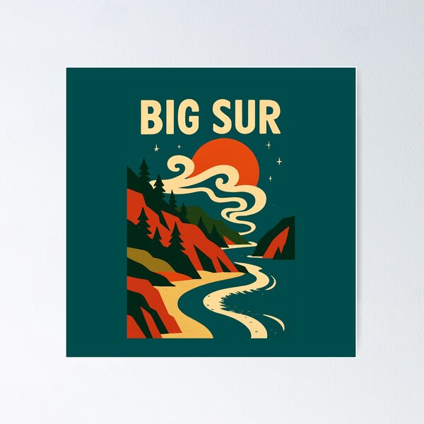 Item preview, Big Sur Scenic Art Poster designed and sold by Rue Design Company.