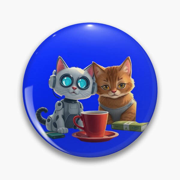 Item preview, Cat & Bot: Coffee Break Companions designed and sold by Cat On Caffeine.