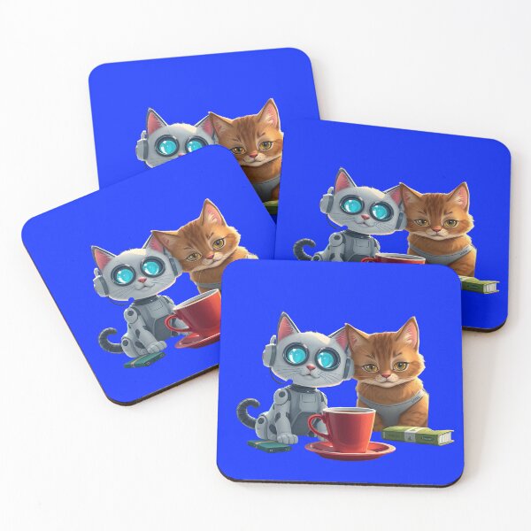 Item preview, Cat & Bot: Coffee Break Companions designed and sold by Cat On Caffeine.